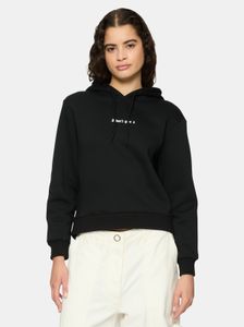 Sudadera con capucha Soft Miss Tee para mujer, de algodón, color negro.