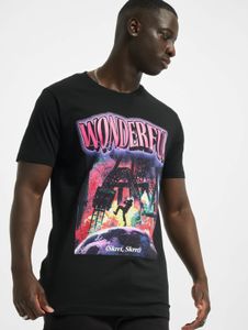 Camiseta deportiva Mister Tee para hombre, 180 g/m², de algodón negro.