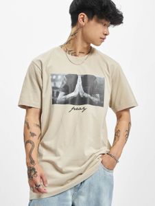 Camiseta cómoda Mister Tee para hombre, 180 g/m², algodón, beige.