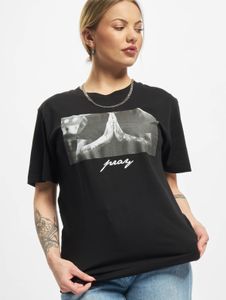 Camiseta deportiva Mister Tee para mujer, 180 g/m², de algodón negro.