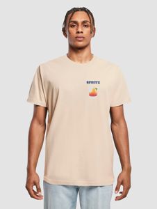 Camiseta deportiva Mister Tee para hombre, 200 g/m², de algodón beige.
