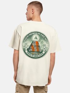 Camiseta deportiva Mister Tee para hombre, 240 g/m², de algodón beige.