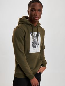 Sudadera con capucha para hombre Modern Mister Tee con cordón ajustable y puños acanalados, algodón, color caqui.