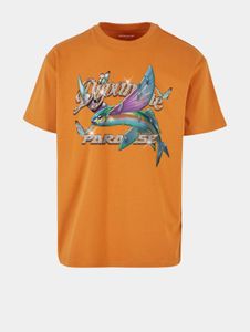 Camiseta deportiva Mister Tee para hombre, corte oversize, 240 g/m², algodón, color naranja.