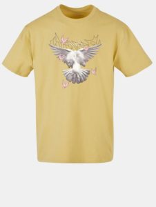 Camiseta deportiva Mister Tee para hombre, corte oversize, 240 g/m², algodón, color amarillo.