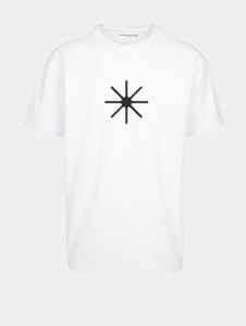 Cómoda camiseta oversize para hombre de la marca Mister Tee, 240 g/m², algodón, blanca.