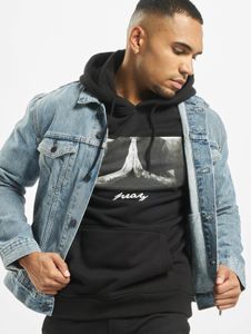 Sudadera con capucha para hombre Modern Mister Tee con puños y capucha acanalados, 300 g/m² de algodón, color negro.