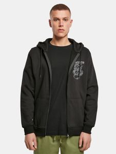 Sudadera con capucha para hombre Casual Mister Tee con bolsillos con cremallera, algodón de 300 g/m², color negro.