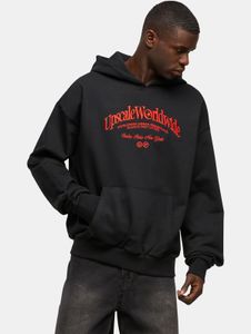 Modern Mister Tee men's hoodie with ribbed cuffs and hood, 460 g/m² cotton, black