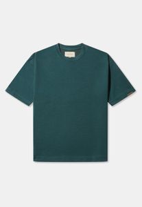 Cómoda camiseta de algodón extragrande para hombre de Pas De Monaco, color verde.
