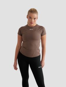 sporty aim'n women's stretch brown T-shirt