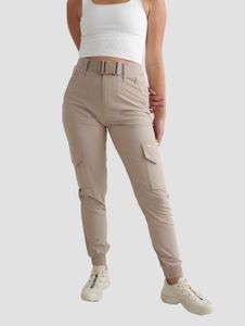 Vaqueros modernos elásticos beige para mujer de la marca aim'n