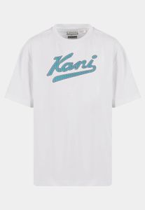 bequemes Karl Kani Unisex T-Shirt mit Baumwolle Weiß