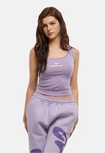 T-shirt sportiva da donna Felicious, vestibilità aderente elasticizzata, in cotone, colore viola