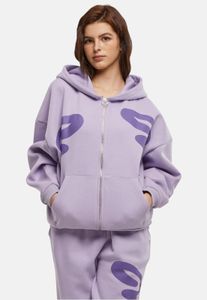 Sudadera informal con capucha y cremallera para mujer de Felicious, de algodón, color morado.