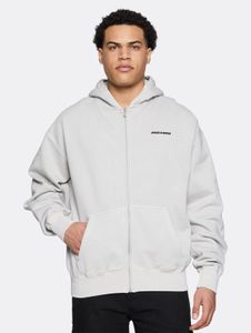 Sudadera con capucha informal para hombre PEGADOR, con cremallera, corte oversize, de algodón, color gris.