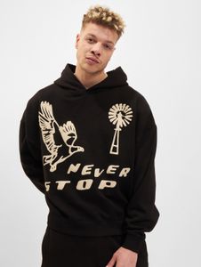 Comoda felpa con cappuccio oversize da uomo PEGADOR in cotone, nera