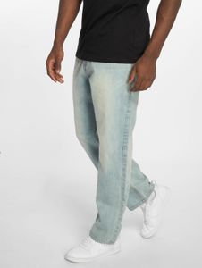 Jeans casual da uomo Rocawear con chiusura a zip, in cotone, blu