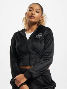 weicher Rocawear Damen Hoodie Kordelzug Taschen Schwarz