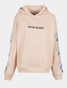 Casual 9N1M SENSE Women's Hoodie Ribbed Cuffs Hood with Cotton Beige
