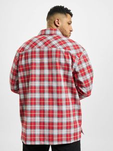 Modern Southpole men's polo shirt with pockets, oversized, 175 g/m² cotton, red/grey