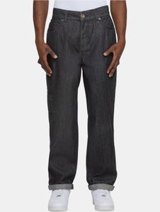 Jean décontracté Southpole pour homme, en coton noir, avec poches zippées.