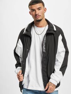 Giacca da uomo moderna, modello starter, con coulisse e cerniera, 78 g/m², nero/bianco