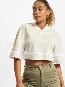 T-shirt femme décontracté, coupe oversize en maille, 180 g/m², crème/blanc