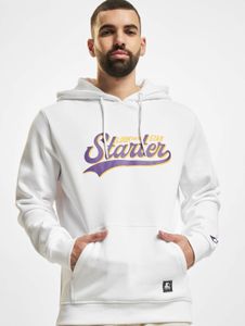 Soft starter men's hoodie with drawstring and ribbed cuffs, 300 g/m² cotton, white