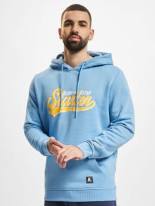 Soft starter men's hoodie with drawstring and ribbed cuffs, 300 g/m² cotton, blue