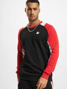 Sudadera informal para hombre con puños acanalados, 300 g/m² de algodón, negro/rojo