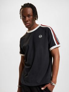 Camiseta deportiva con cremallera para hombre Sergio Tacchini, de algodón, color negro.