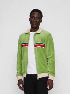 Chaqueta funcional para hombre Sergio Tacchini con cremallera, de algodón, color verde.