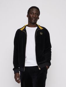Chaqueta sencilla de hombre Sergio Tacchini con cremallera, de algodón, negra.