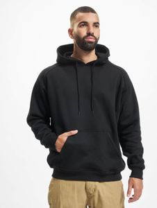 Sweat à capuche confortable pour homme URBAN CLASSICS, avec cordon de serrage, maille côtelée, coton 380 g/m², noir