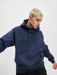 Sudadera con capucha para hombre Casual URBAN CLASSICS con cordón ajustable, tejido de punto acanalado, algodón de 380 g/m², color azul marino.