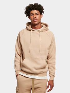 moderner URBAN CLASSICS Herren Hoodie Kordelzug Rippstrick 380 g/m² mit Baumwolle Beige