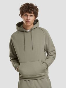 Felpa con cappuccio da uomo URBAN CLASSICS morbida, con polsini e cappuccio a coste, 380 g/m² di cotone, verde.