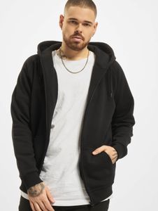 bequemer URBAN CLASSICS Herren Hoodie Kordelzug Reißverschluss 380 g/m² mit Baumwolle Schwarz