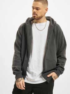Felpa casual da uomo URBAN CLASSICS con coulisse e cerniera, cotone 380 g/m², antracite