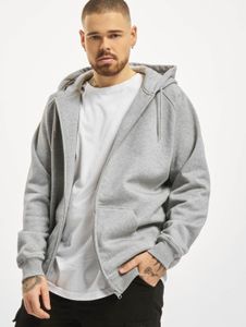 Sudadera con capucha Modern URBAN CLASSICS para hombre con puños y capucha acanalados, 380 g/m² de algodón, gris.