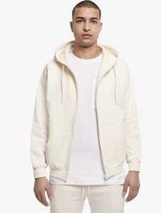Sudadera con capucha para hombre URBAN CLASSICS, suave, con cordón ajustable y cremallera, 380 g/m², algodón, color crudo-blanco.