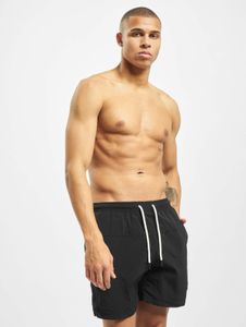 Pantalones cortos casuales Urban Classics para hombre con cordón ajustable y cremallera, 120 g/m², negro.