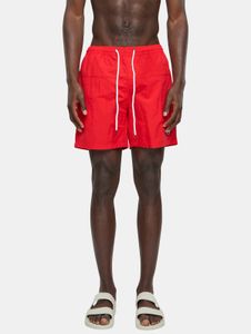 Pantalones cortos ligeros para hombre Urban Classics con cordón ajustable y cremallera, 120 g/m², rojo.