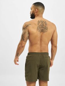Short homme Urban Classics confortable avec cordon de serrage et fermeture éclair, 120 g/m², vert olive