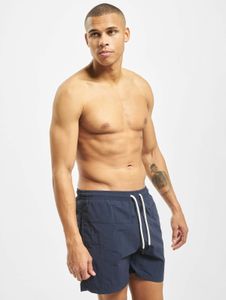 Pantalones cortos ligeros para hombre de Urban Classics con cordón ajustable y cremallera, 120 g/m², azul.