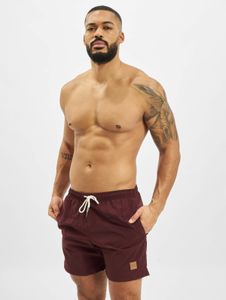 Comodi pantaloncini da uomo Urban Classics con coulisse e cerniera, 120 g/m², rosso bordeaux.