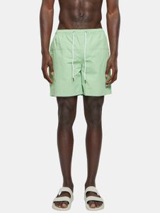 Pantalones cortos de hombre Summer Urban Classics con cordón ajustable y cremallera, 120 g/m², verde pastel.