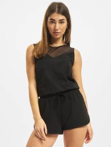 Vestido elegante de Urban Classics para mujer, malla elástica de 180 g/m² con algodón, negro.