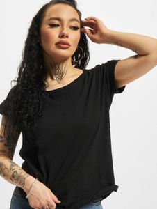 Camiseta casual urbana clásica para mujer, 140 g/m², algodón, negra
